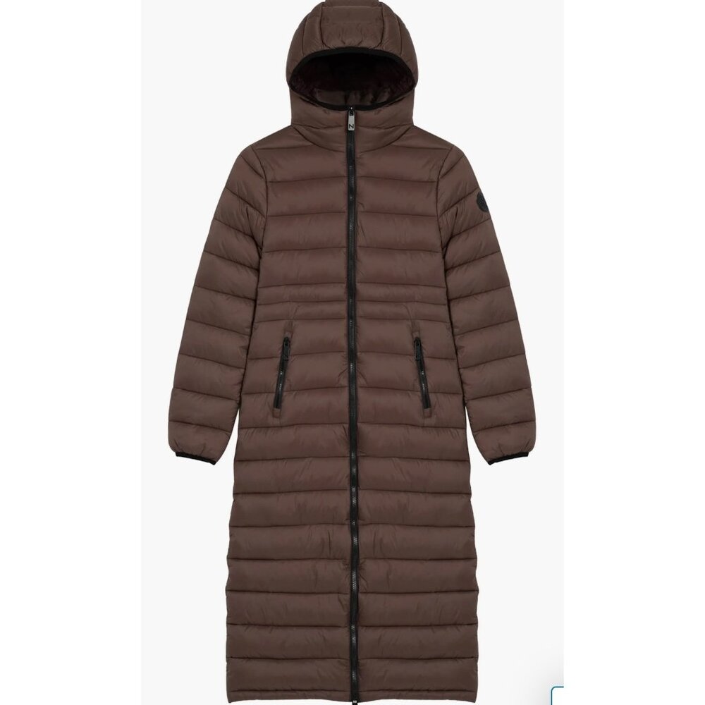 Noize brown Lightweight Long Puffer Coat size S NWOT